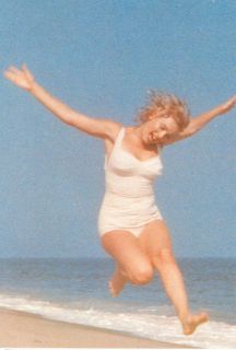 Marilyn Monroe A Sexy White Bathing Suit Postcard 63