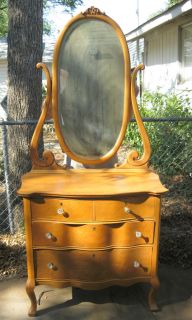 Gorgeous Birdseye Maple Serpentine Dresser Mirror