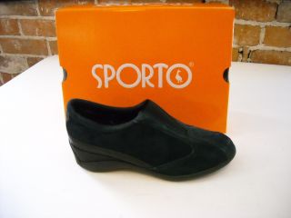 Sporto Marcie Navy Waterproof Suede Slip on Comfort Shoe