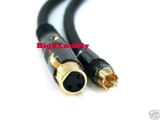 15 ft XLR Female to RCA Male Cable Gold 16 AWG Pro