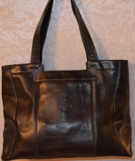 Marc Chantal Black Leather Large Handbag Purse SATCHEL BAG TOTE