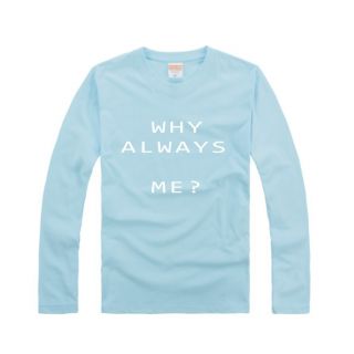 Why Always Me？Mario Balotelli Mens Blue Long Sleeve T Shirt Football