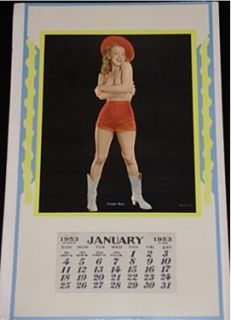 Marilyn Monroe Calendar Caught Short 1953 Champion Golden Dreams Pinup