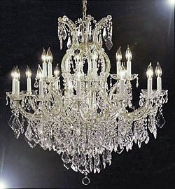 NEW MARIA THERESA ALL CRYSTAL CHANDELIERS SILVER FINISH 16 LIGHTS