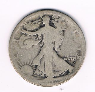 Walking Liberty Half Dollar w Obverse Mint Mark G Nice Coin Look