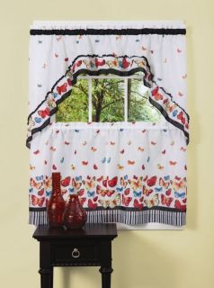 Tier Swag Set Complete Kitchen Curtain 24 Long Mariposa
