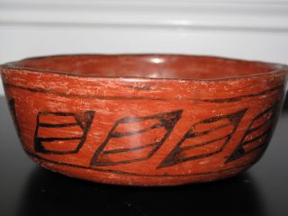 Maricopa Pottery Pee Posh Antique Vintage Red Black Bowl
