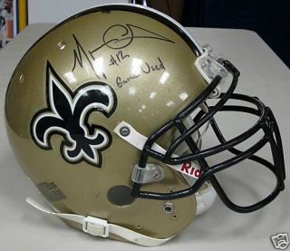 Marques Colston 2007 Saints Signed Game Used Helmet
