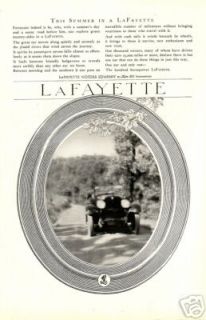 1922 Lafayette Automobile Ad Mars Hill Ind Co