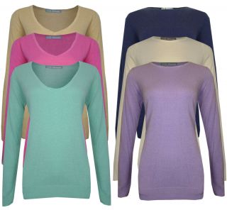 Womens Marks and Spencer Jumper Crew and V Neck Long Sleeved Ladies