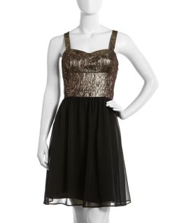 Marc New York by Andrew Marc Jacquard Bodice Combo Dress