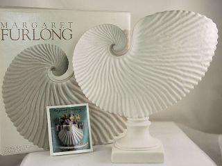 Margaret Furlong PAPER NAUTILUS Vase Large 8 Bisque Nautilus Sea Shell
