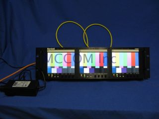 Marshall Electronics V R563P Triple 5 6 Rack LCD Monitors Analog w PS