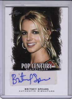 2012 Leaf Pop Century Britney Spears Base Auto Autograph