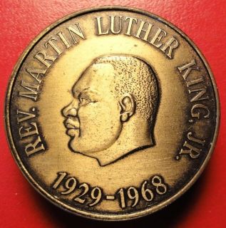 Rev Martin Luther King Jr Nonviolence 1968 Medal Coin