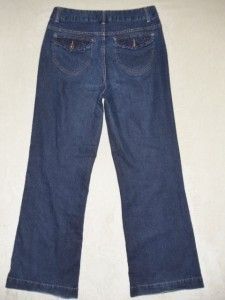 0522 Christopher Banks Womens Size 10 Blue Jeans 34x31 Wide Leg Pants