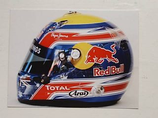 Mark Webber Red Bull Renault Helmet F1 Postcard