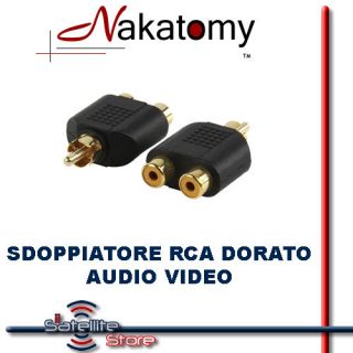 Adattatore Sdoppiatore Audio Video RCA Maschio 2 RCA Femmina Doppia