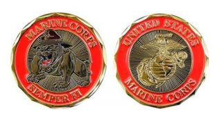 Marine Corps EGA Bulldog Mascot Challenge Coin ★