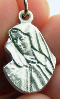 Petite Medal Silver P Virgin Mary Madonna Our Lady Sorrow