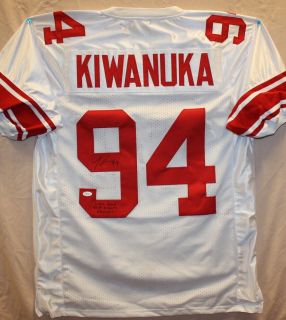 Mathias Kiwanuka Autographed NY Giants White Jersey Authenticated by