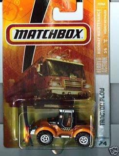 Matchbox MBX 2009 Highway Maintenence 74 Tractor Plow