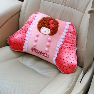 Mocmoc Girl Lace Car Office Massage Lumbar Pillow Waist Pad Seat Back