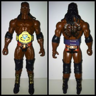 WWE Mattel Booker T Custom WCW Tag Title Belt Wrestling Action Figure