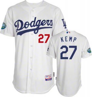 Matt Kemp Los Angeles Dodgers Cool Base White Jersey Size 52 Stitched