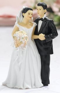 Hispanic Bride Groom Couple Figurine Caketop Topper