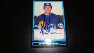 Matt Moore Rays Top Prospect Autographed 2009 Bowman First Card