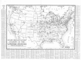 1924 Radio Station Map Urbana Tuscola Mattoon Carthage IL Milwaukee