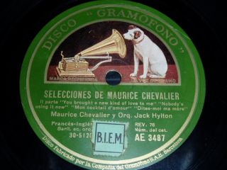 France 78 RPM Record Gramofono Maurice Chevalier
