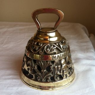 Decorative Brass Bell Featuring Matthew Mark Luke and John