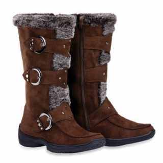 Max Collection Suede Boots with Faux Fur for Women Janet Brown