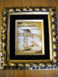 Oil Painting M Storm Mary Ann Storm Sea Bird Velvet Mat Gold Frame