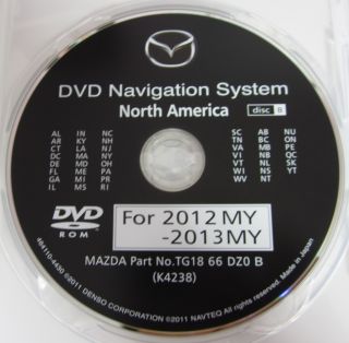 Latest Update 2009 2010 2011 2012 Mazda CX9 RX8 Navigation DVD Map