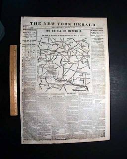 Maysville AR Arkansas Civil War Map 1862 Old Newspaper