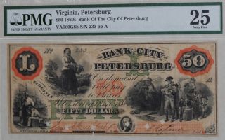 Petersburg, VA Obsolete May 1, 1861 Bank of the City of Petersburg $50