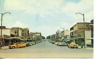 1950s Cars McCook Nebraska Downtown Postcard Stores