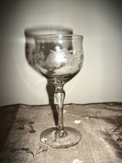Vintage Etched Champagne etc Glass