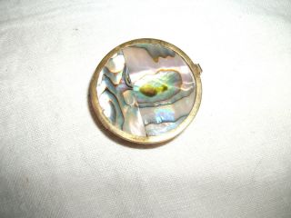 Mother of Pearl Pill Box Mexico Round
