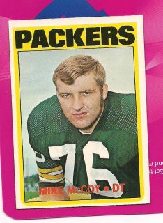 Mike McCoy Green Bay Packers Notre Dame Fighting Irish 1972 Topps Card