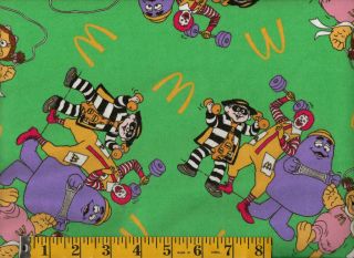 Ronald McDonald Grimace Birdie Hamburglar Flannel Quilting Fabric 165