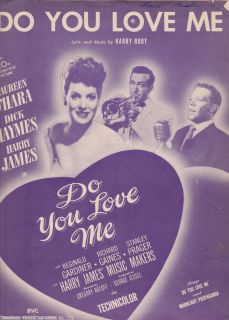 You Love Me words and piano sheet music 1946 Harry James Maureen OHara