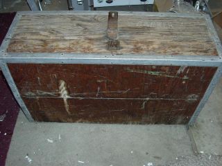 Vtg Old Wood Tool Box Chestcarpenter Storage