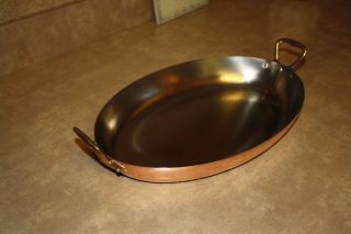 Mauviel Ruffoni Copper Gratin Pan with Acorn Handles New