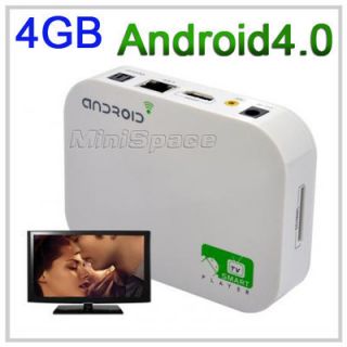  Android 4 0 WIFI WLAN Smart Media TV Box Internet TV Player 1080P HD