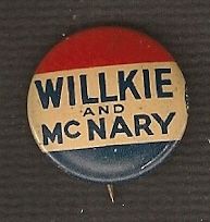 Willkie McNary Original Campaign Button