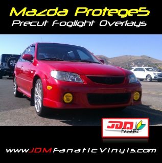 02 03 Mazda Protege Fog Light Yellow Overlays Tint JDM Sport 5 EDM HID